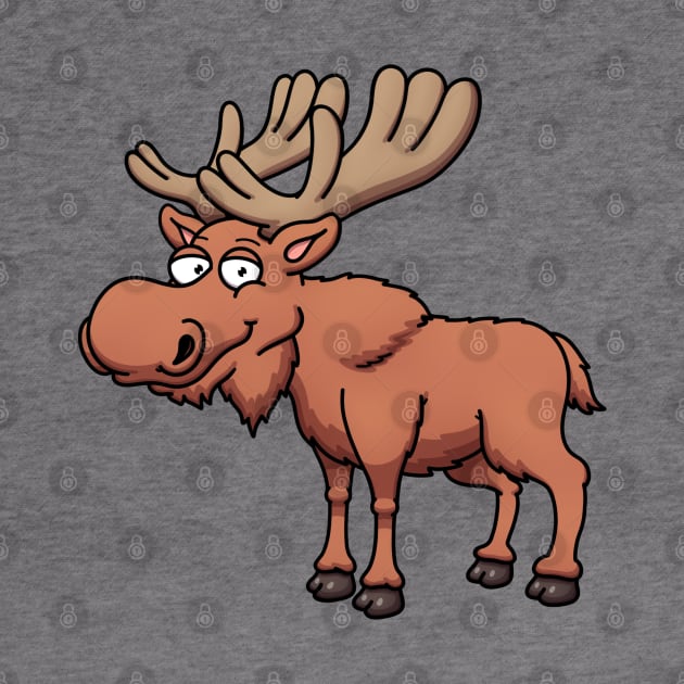 Happy Cartoon Moose by TheMaskedTooner
